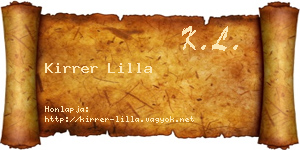 Kirrer Lilla névjegykártya